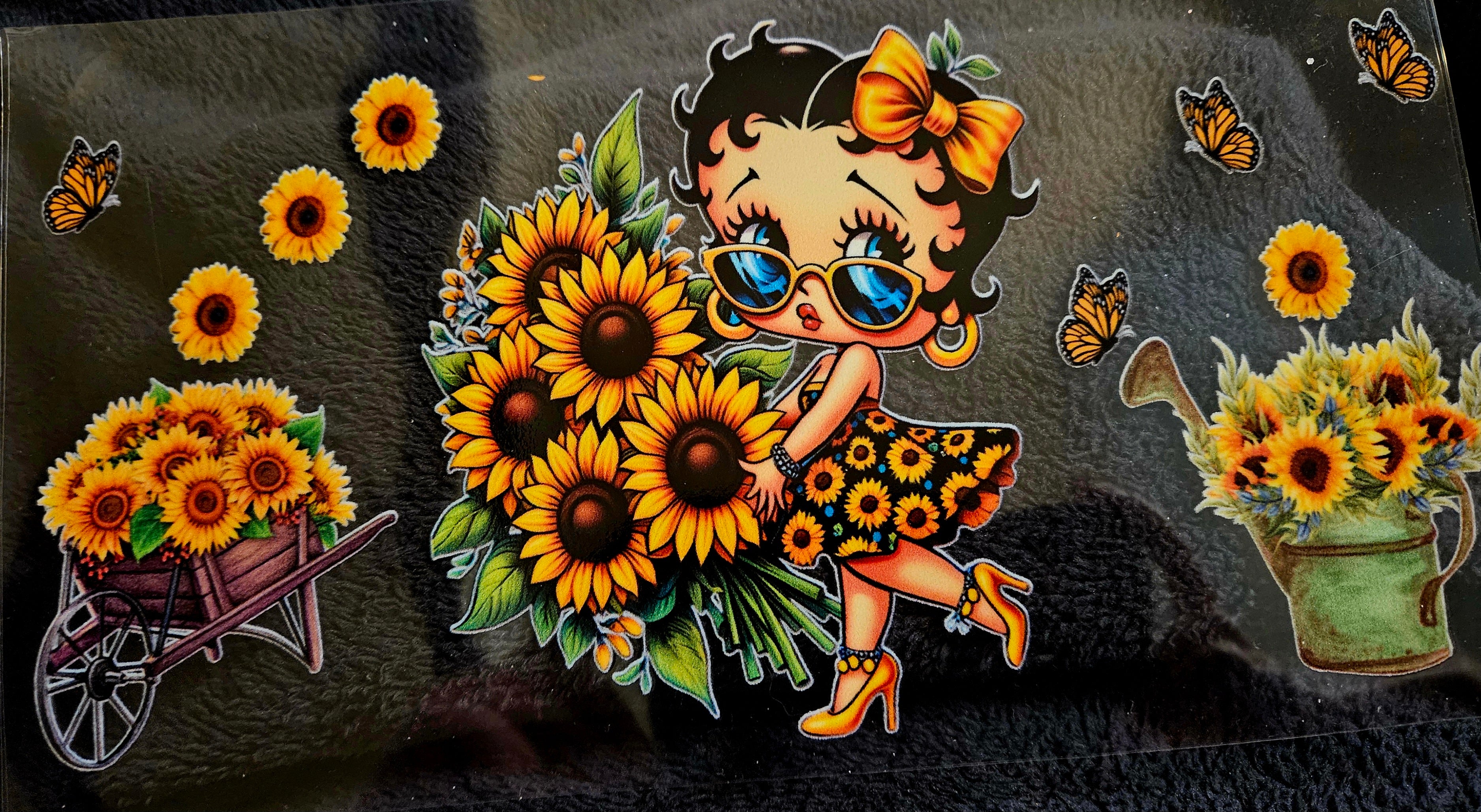 Cup Wrap - Betty Boop and Sunflowers