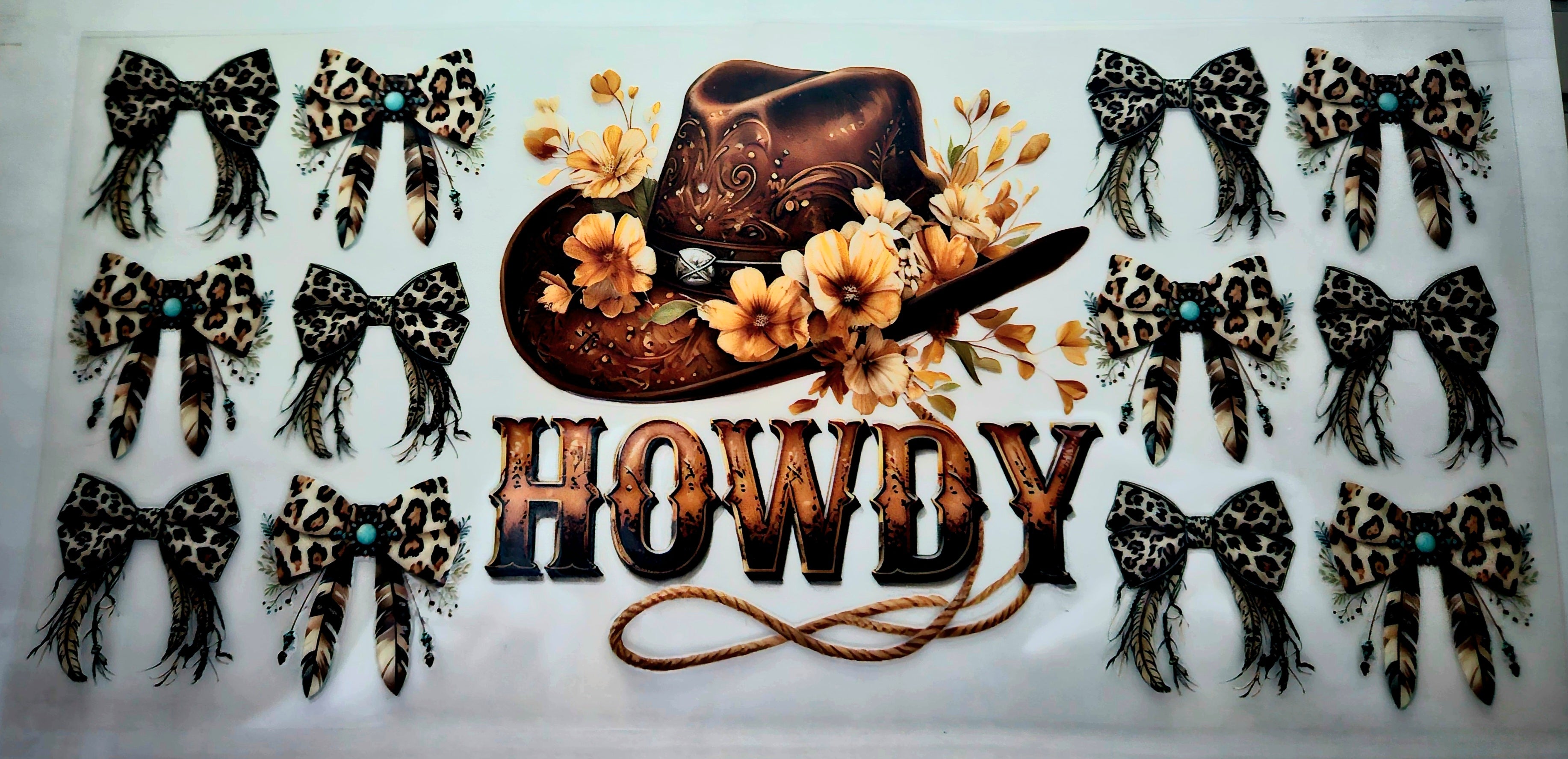 Cup Wrap-Howdy Cheetah Bows