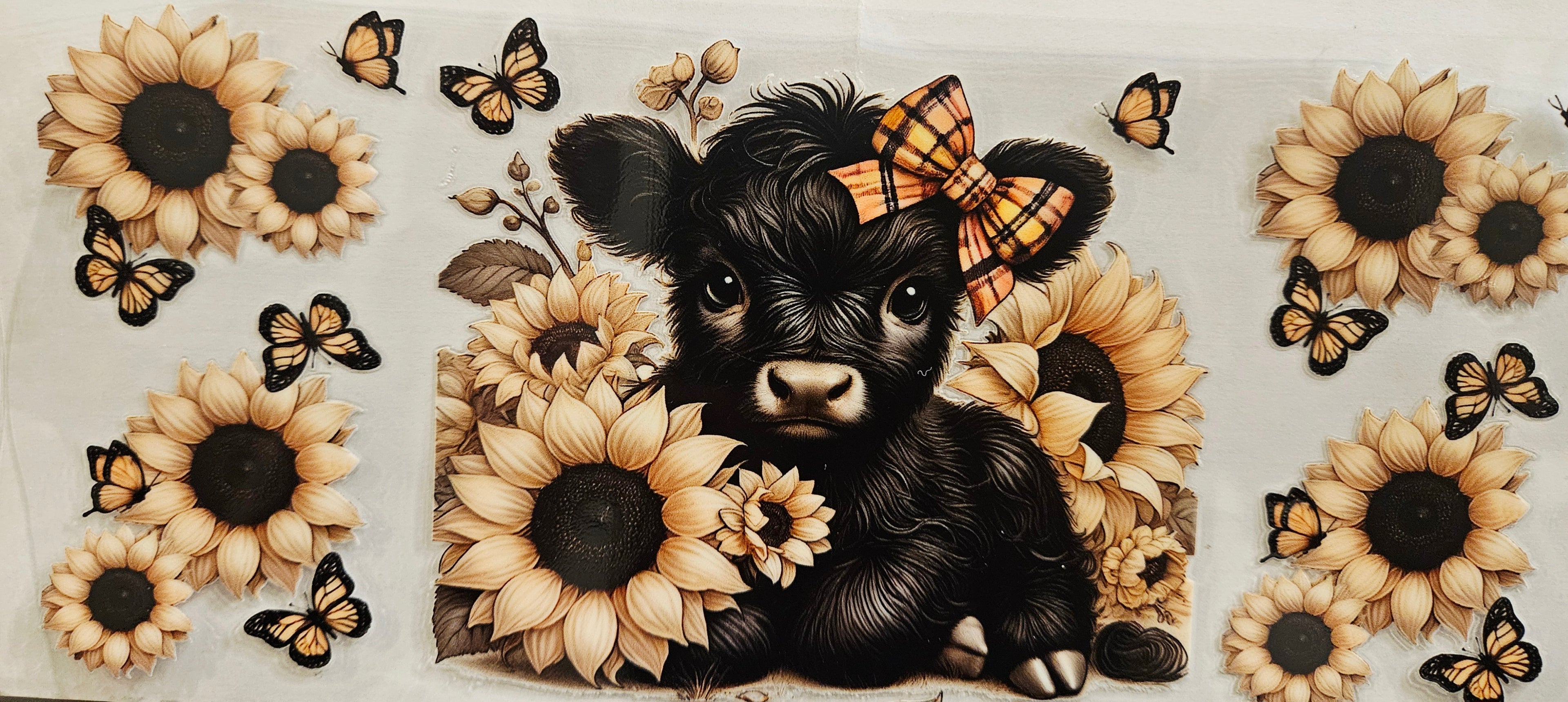 Cup Wrap -Baby Calf and Sunflowers